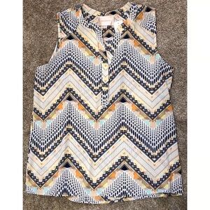 Chevron Pattern Sleeveless Top